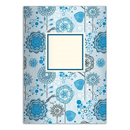 Kartenkaufrausch 4-Pack Flower Power A4 Math Notebooks, Blue Grid, Ruling 7