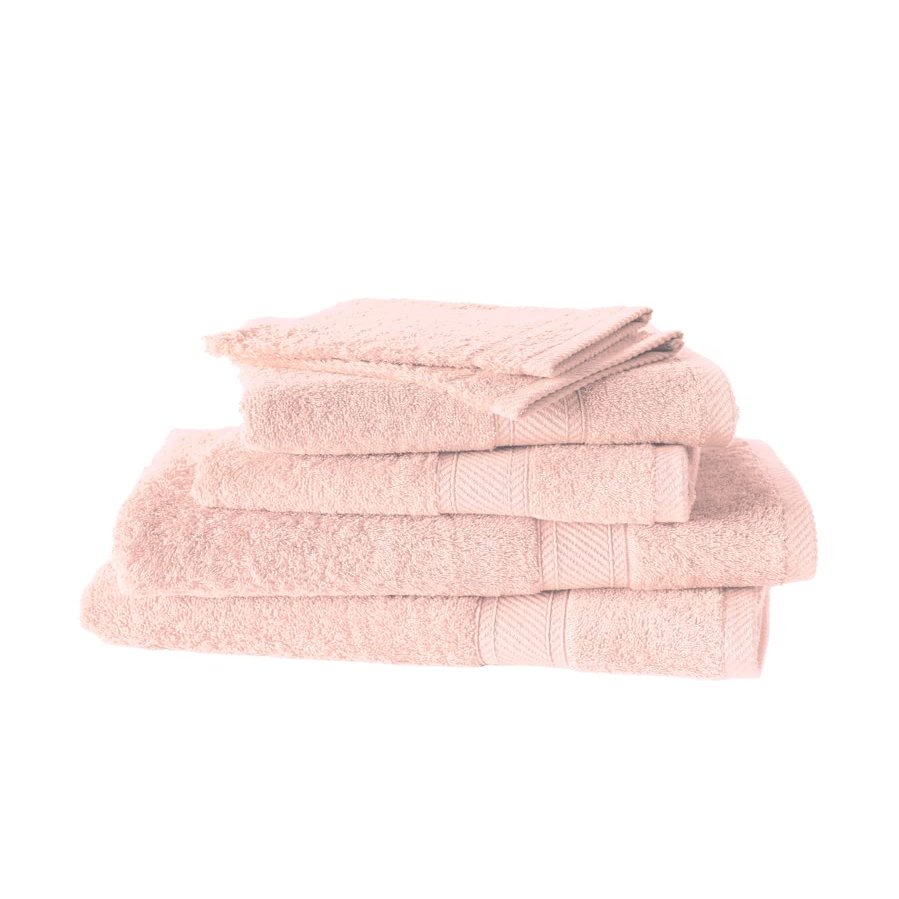 De Witte Lietaer 201390 Bathroom Towel Set: 2 Washcloths, 2 Hand Towels 50 x 100 cm, 2 Bath Towels 70 x 140 cm, Cotton, Pink