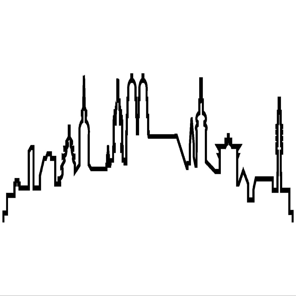 Munich Skyline Silhouette Wall Decal, 30 x 6.5 cm, Black