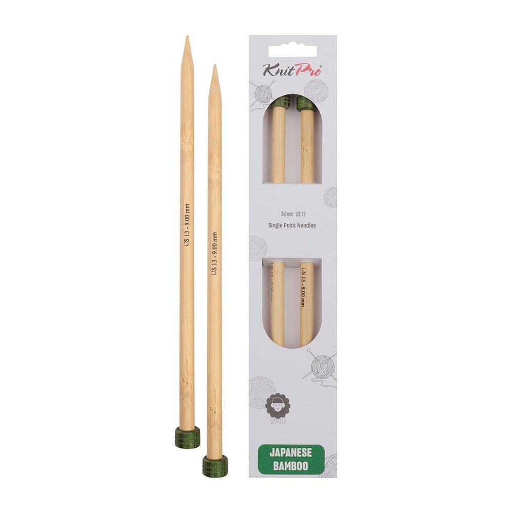 KnitPro K22315 Bamboo Jacket Knitting Needles, Brown, 25 cm x 9 mm, 2 Count