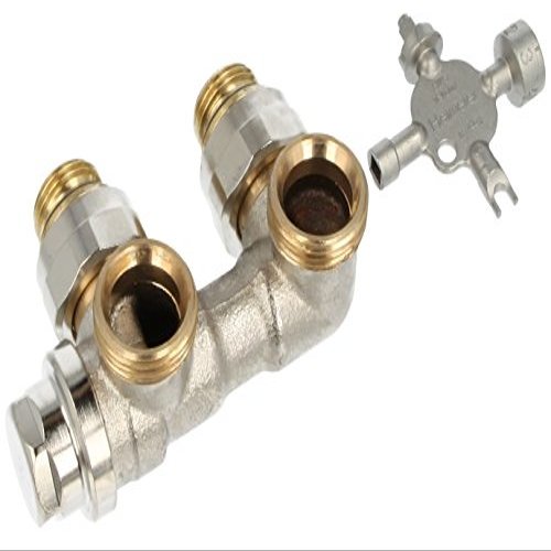 Heimeier Vekolux 1/2" Angled Connection Fitting with Drain