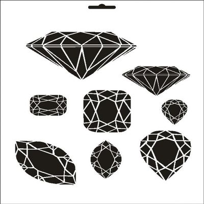 UMR-Design W-204 Diamonds Wall/Textile Stencil, A5