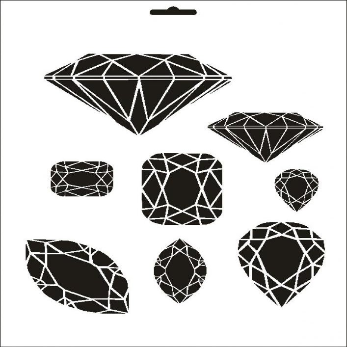 UMR-Design W-204 Diamonds Wall/Textile Stencil, A5