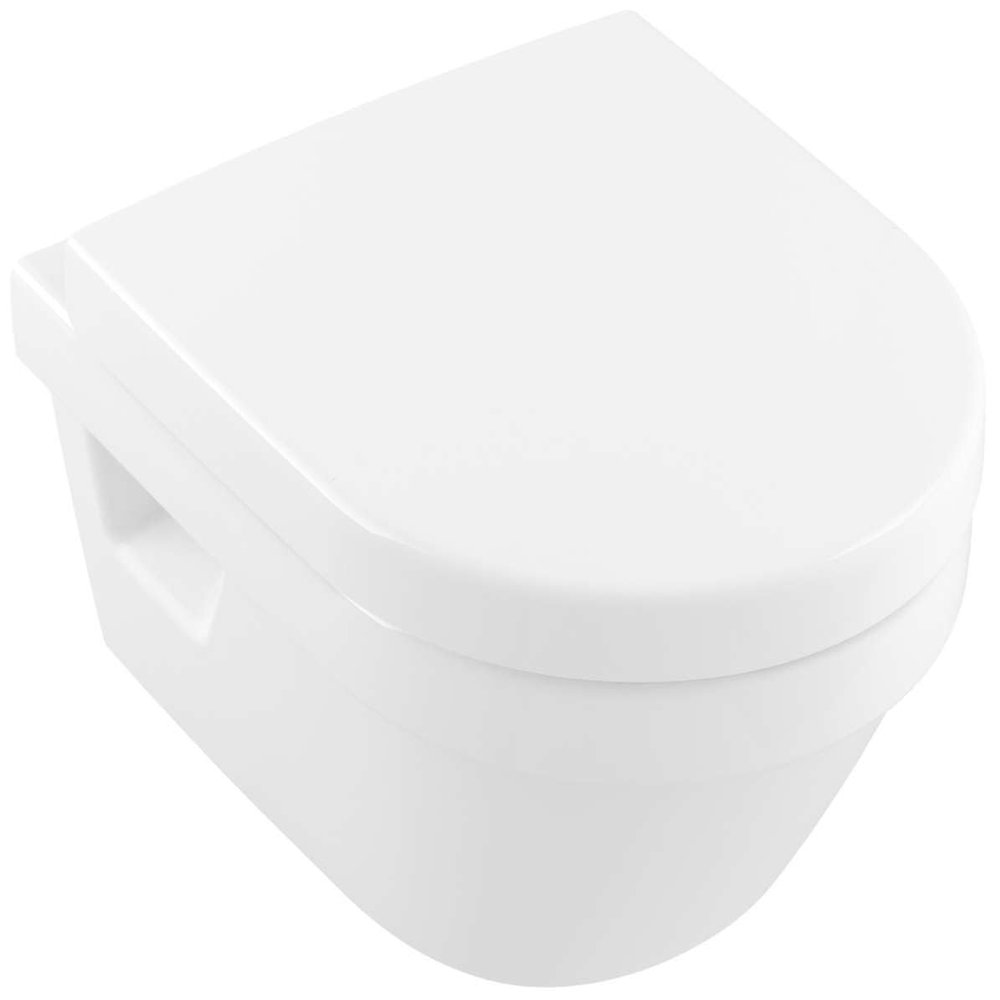 Villeroy & Boch Architectura Compact Wall-Hung Rimless Toilet, 350 x 480 mm, White CeramicPlus