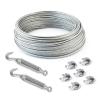 40 m 4 mm Wire Rope Set, 6 Clamps and 2 M5 Hook Turnbuckles view 1