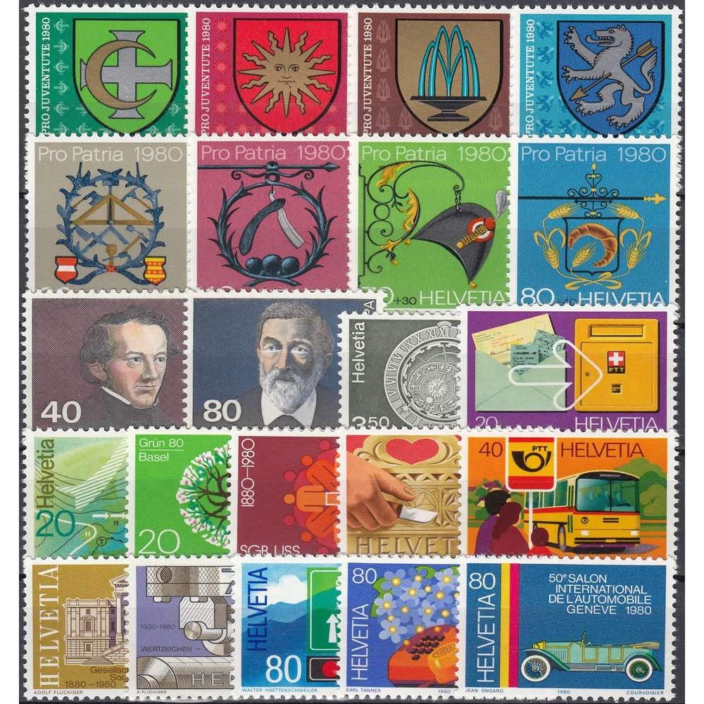 Goldhahn Switzerland 1980 Never Hinged ** No. 1169–1190 Stamps for Collectors