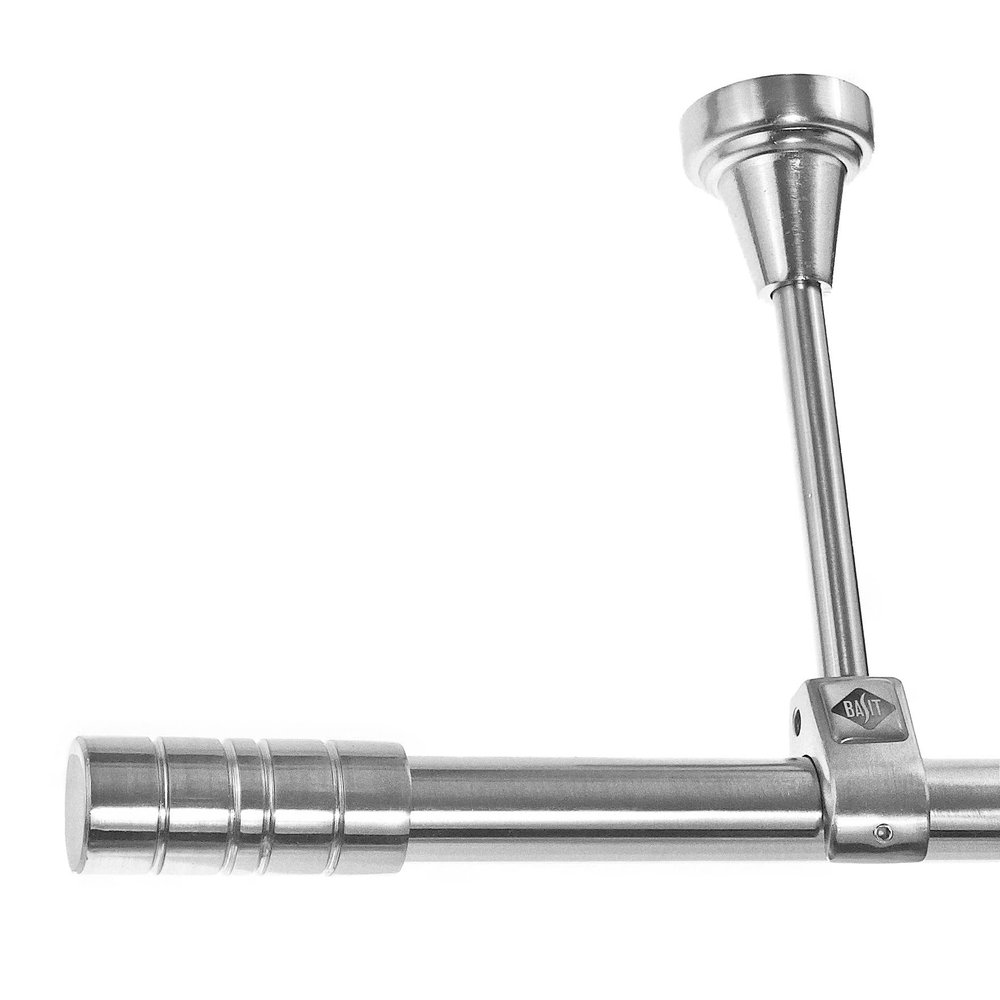 BASIT Curtain Rod, Stainless Steel Look, 20 mm, Single-Track, Ceiling-Mounted, 480 cm, D51R