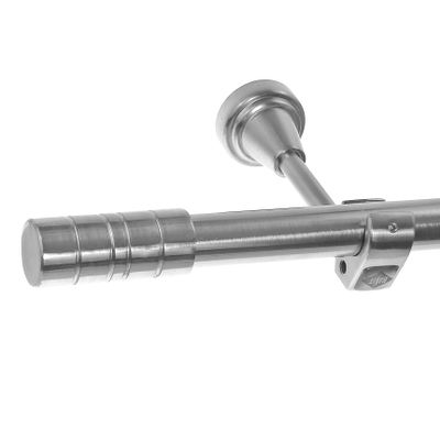 BASIT Curtain Rod, Stainless Steel Look, 20 mm, Single-Track, Wall-Mounted, 400 cm, H50R