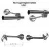 BASIT Curtain Rod, Stainless Steel Look, 20 mm, Single-Track, Wall-Mounted, 400 cm, H50R view 3