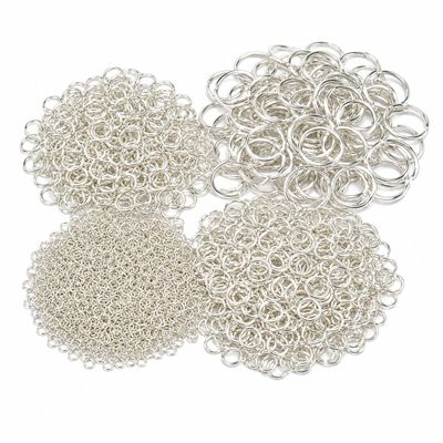 Perlin 1000-Piece Open Jump Rings, Silver-Tone, 5/8/10/12 mm x 0.7 mm
