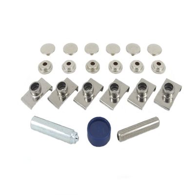 BPS 850-6-22 R00 Stainless Steel (Grade 304) 3-Part Snap Fastener and 22 mm Windshield Clip Set with Tool