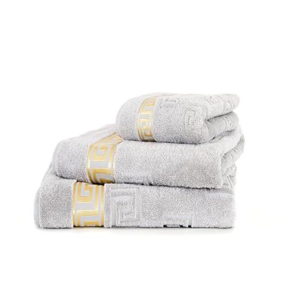 Arle-Living 3-Piece Luxury Medusa Towel Set, Silver