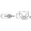 Reidl M8 Wing Nut, DIN 315, Malleable Cast Iron, Clear Zinc-Plated, 1 Piece view 4