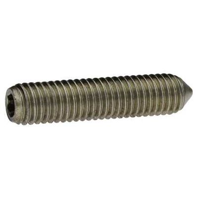 Reidl Socket Set Screws with Hex Socket and Pointed Tip, 12 x 50 mm, DIN 914, A1 / 1.4305, Plain, 10 pcs