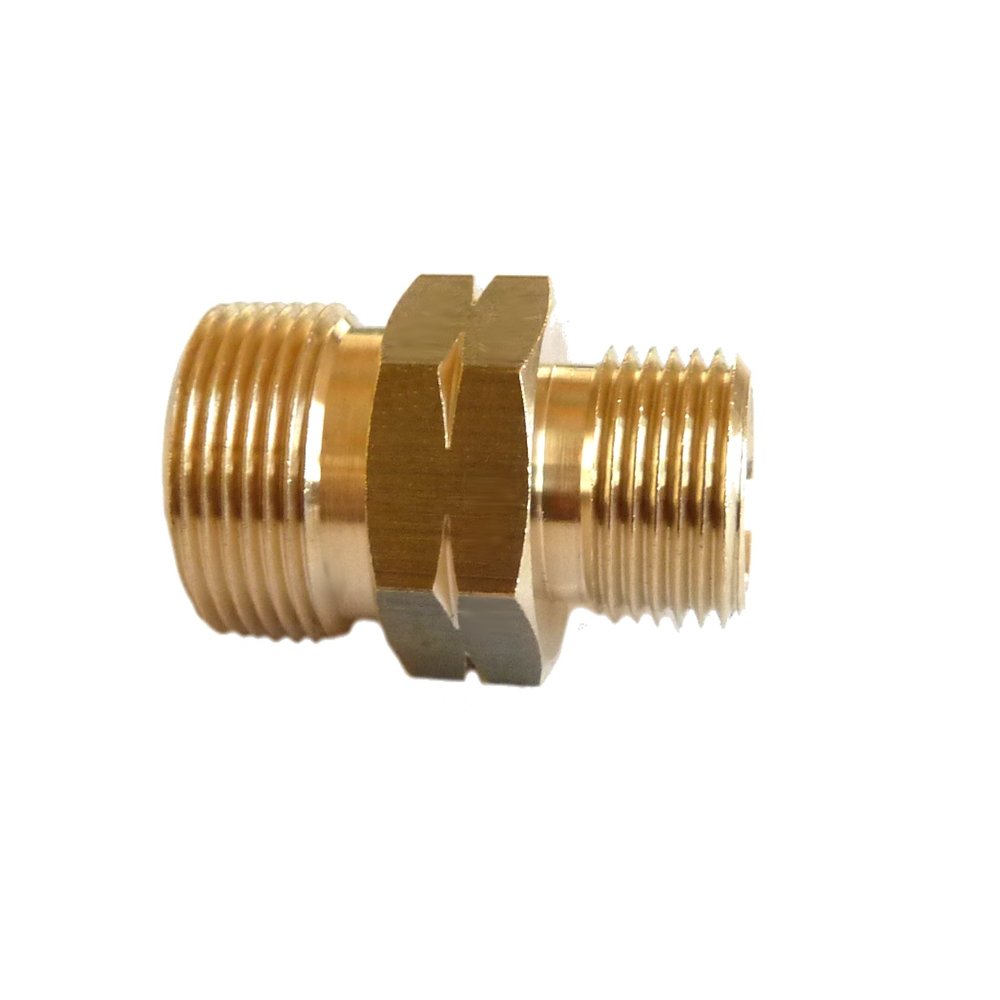 1/4" LH x 3/8" LH Brass Propane Hose Connector
