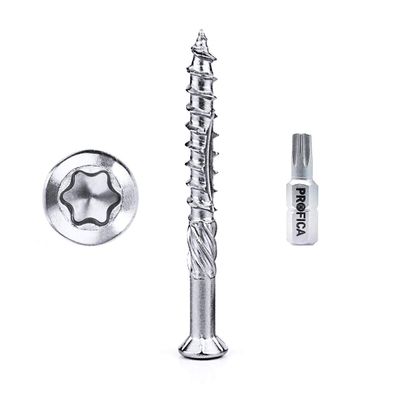 PROFICA Decking Screws 5 x 50 mm, 300-Pack, Hardened C1 Stainless Steel, incl. TX25 Bit & Decking Guide
