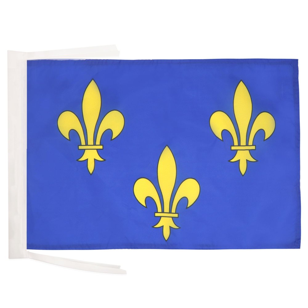 AZ FLAG Gold and Blue Fleur-de-Lis 2 Flag, 45 x 30 cm, with Cords