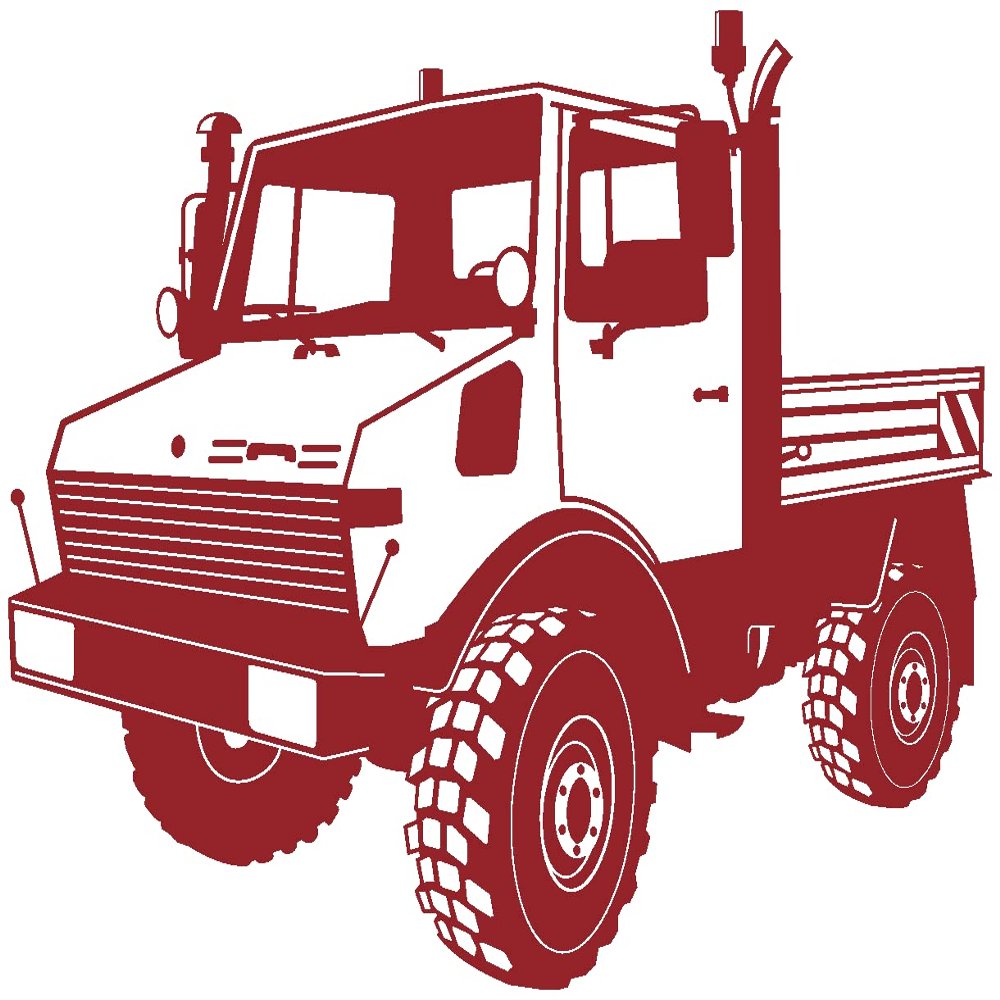 Samunshi Off-Road Truck Wall Decal, 90 x 75 cm, Dark Red