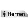Trschilder24 PVC Door Sign "Men" 160 x 40 mm Silver/Black Self-Adhesive view 1