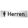 Trschilder24 PVC Door Sign "Men" 160 x 40 mm Silver/Black Self-Adhesive view 2