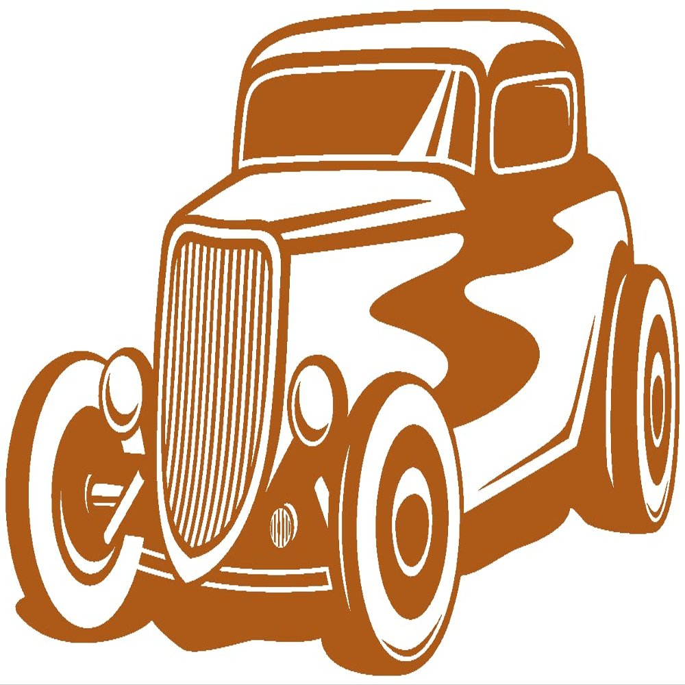 Samunshi Hot Rod Classic Car Wall Decal, Hazelnut Brown, 160 x 94 cm