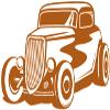 Samunshi Hot Rod Classic Car Wall Decal, Hazelnut Brown, 160 x 94 cm view 1