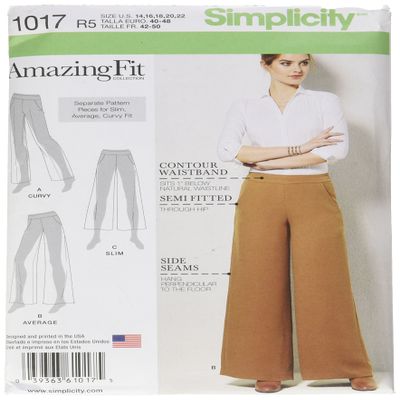 Simplicity 1017 R5 (14–22 / 55.9 cm) Amazing Fit Pants Pattern