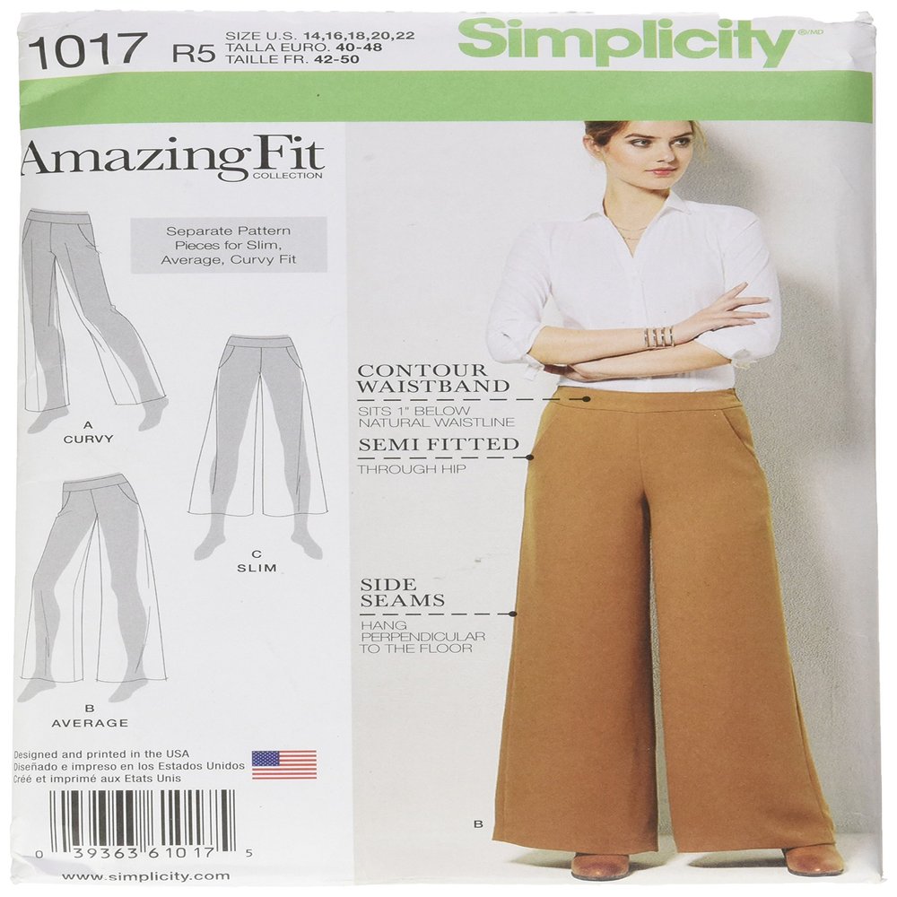 Simplicity 1017 R5 (14–22 / 55.9 cm) Amazing Fit Pants Pattern