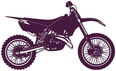 Samunshi Motocross Motorcycle Wall Decal, 130 x 79 cm, Aubergine
