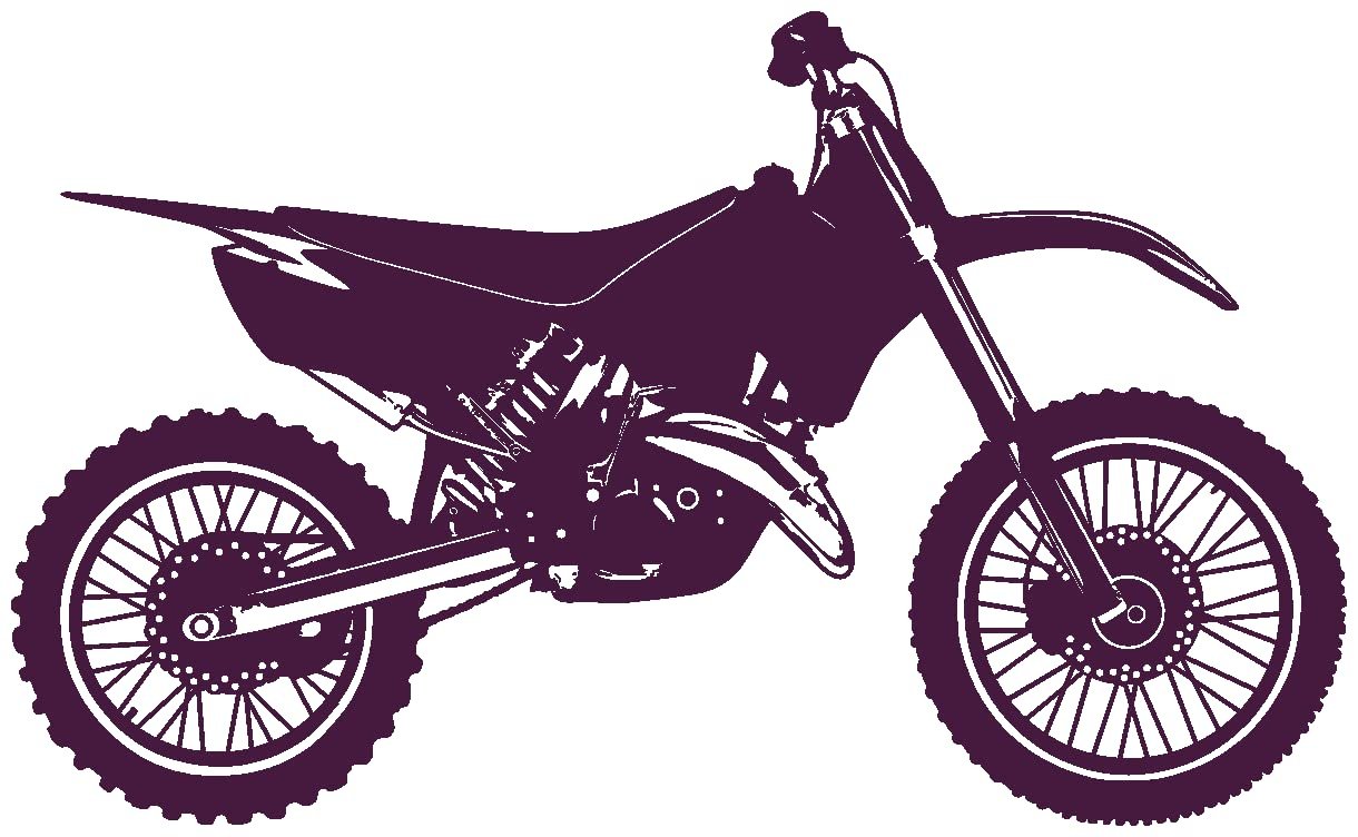 Samunshi Motocross Motorcycle Wall Decal, 130 x 79 cm, Aubergine