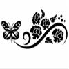 Wandtattooladen Wall Decal - Roses with Butterfly, 110 x 47 cm, Lilac view 2