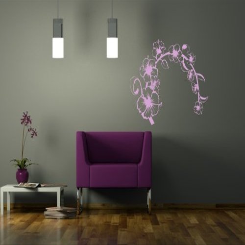 Wandtattooladen Wall Decal - Hawaii Flower 1 - Hibiscus, 150 x 117 cm, Gold