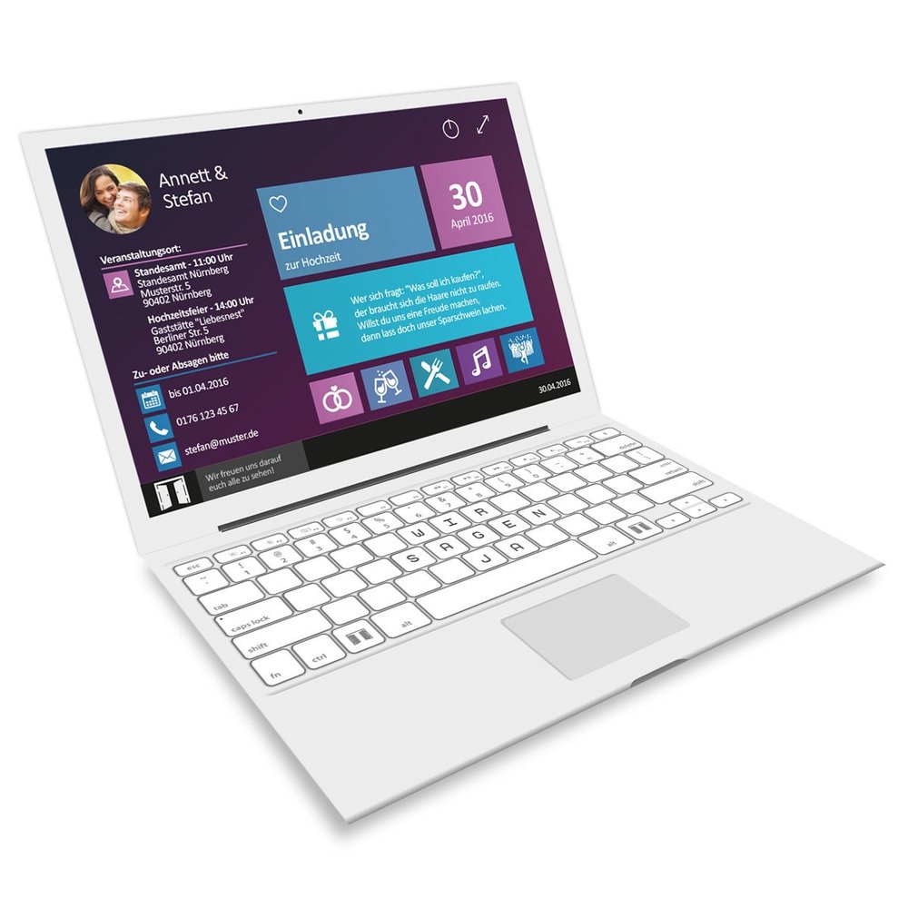 Wedding Invitations (80 pcs.) as Laptop Folded Cards with Photo