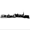 Samunshi Schwerin Skyline Sticker, 15 × 2.9 cm, Gray view 2