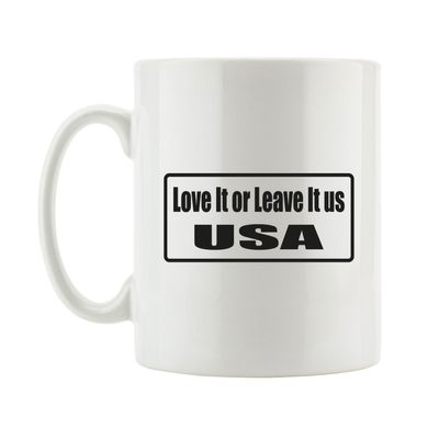 Pixxprint J.Roxx Love it or Leave us USA Fun Mug, Approx. 300 ml