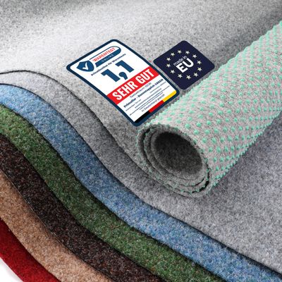 Primaflor Green Gray Artificial Grass Rug 133 x 1450 cm | By-the-Meter | 8 mm | UV-Stabilized | Water-Permeable | Balcony Rug with Studded Backing | Fast-Drying Outdoor Flooring for Balcony and Patio