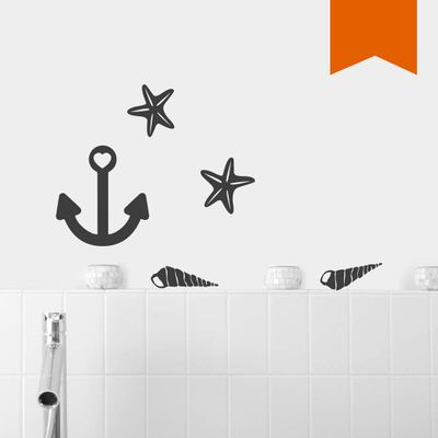 WANDKINGS Maritime Wall Tattoo A4 Set, 21 x 30 cm, Orange