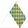 Flaggenfritze Checkered Green-Yellow Handheld Flag - 30 x 45 cm view 1