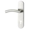 5x MARCHESI NEW YORK Security Lever/Knob Handle Set, Long Backplate 15, 88 mm Profile Cylinder Distance, Selectable Door Thickness, with Cylinder Pull Protection, Satin Stainless Steel view 3