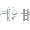5x MARCHESI NEW YORK Security Lever/Knob Handle Set, Long Backplate 15, 88 mm Profile Cylinder Distance, Selectable Door Thickness, with Cylinder Pull Protection, Satin Stainless Steel view 4