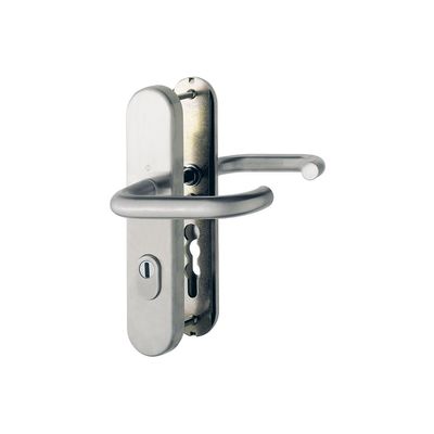 HOPPE PARIS Front Door Handle Set, 92 mm, Matte Stainless Steel, 77–82 mm Doors