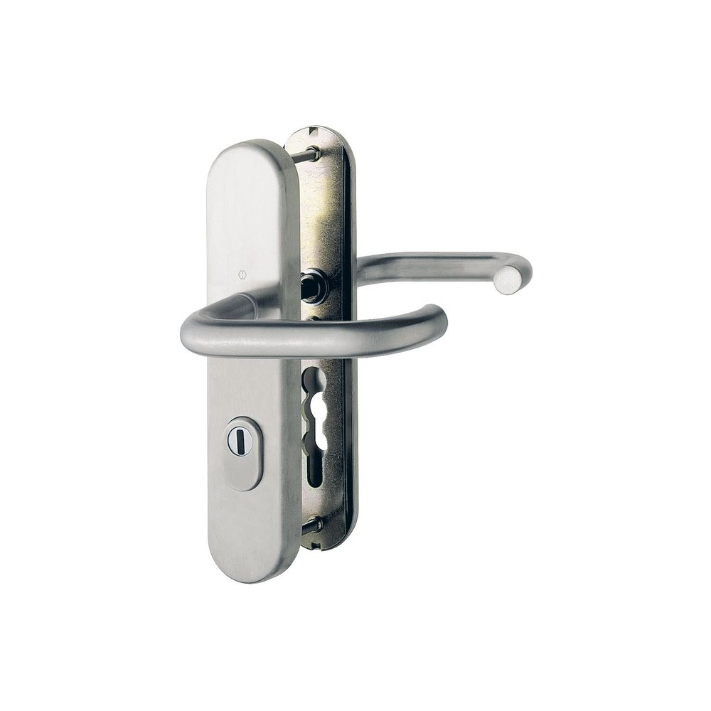 HOPPE PARIS Front Door Handle Set, 92 mm, Matte Stainless Steel, 77–82 mm Doors