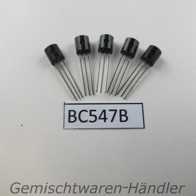 5x BC547B Bipolar NPN Transistor, 50 V, 100 mA, 500 mW, TO-92