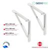 Gedotec Folding Bracket, 400 mm, White Matte Steel, 75 kg per Pair view 3