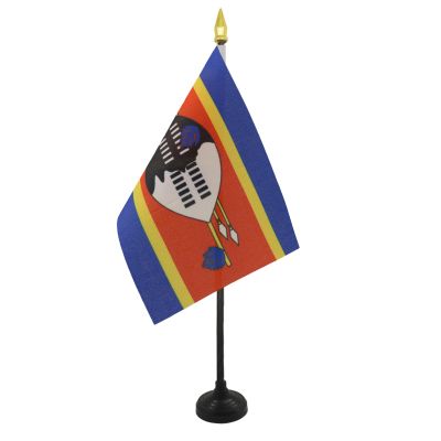 AZ FLAG Swaziland Table Flag, 15 x 10 cm, 100D Polyester, Plastic Base