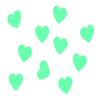 Miniblings 10 Iron-On Heart Patches, 25 mm, Turquoise Flock view 1