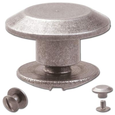 Hoppe & Masztalerz 100 3 mm Antique Nickel Screw Rivets, Belt Screws, Chicago Screws