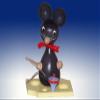 Rudolph's Treasure Chest Year-Round Decoration, Mouse on Cheese with Spinning Top, 7 cm, Seiffen Wooden Smoker Figure view 1