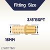 LTWFITTING Brass Fittings, 3/8" Male R Thread x 16 mm Hose Connection for Vehicle Fuel Systems and Air Conditioning, 25 Pieces view 2