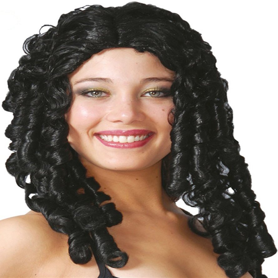 Guirca Fiestas GUI4333 - Long Black Corkscrew Wig